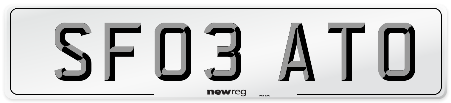 SF03 ATO Number Plate from New Reg